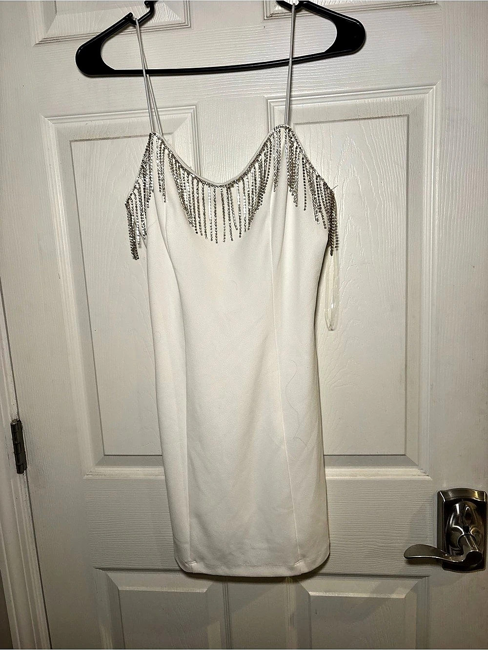 Speechless Embellished Fringe Mini Dress in White Size 5 Like New